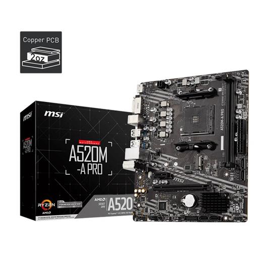 Msı A520M-A Pro Am4 Ryzen Ddr4 Dvi Hdmi A520M-A Pro