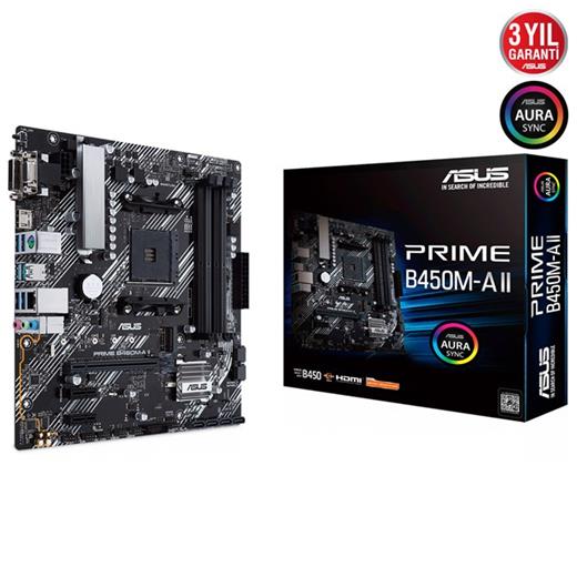 Asus Prime B450M-A Iı Am4 Ryzen Ddr4 Vga Dvi Hdmi 90Mb15Z0-M0Eay0