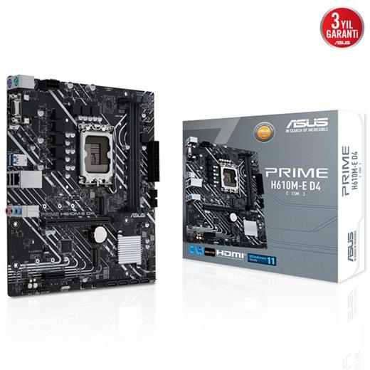 Asus Prime H610M-E D4 Csm 1700P Vga Hdmi Dp 90Mb19N0-M0Eayc