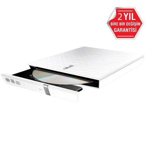 Asus Sdrw-08D2S-U Harici Slim Dvd-Rw Usb2.0 Beyaz 90-Dq0436-Ua221Kz