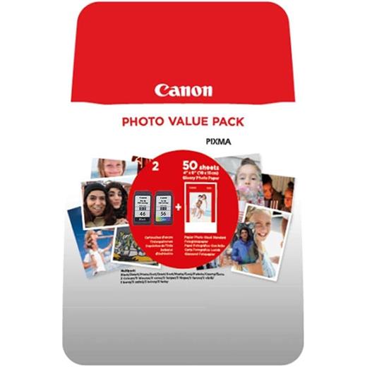 CANON PG-46/CL-56 Siyah-Renkli Mürekkep Kartuşu ve Fotoğraf Kağıdı